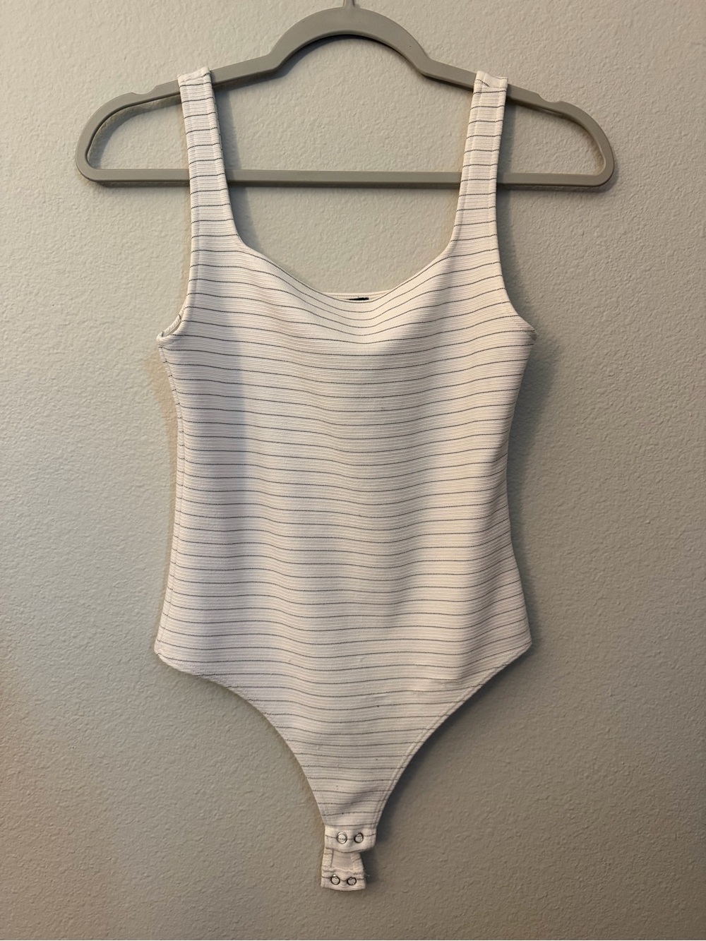 Classic White Striped Express One-Piece Bodysuit